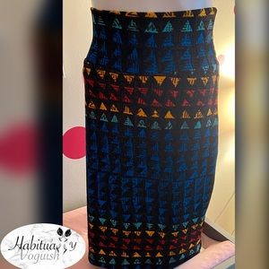 LulaRoe Multicolored Tribal Printed Pencil Skirt